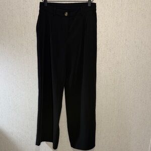 Elegant Black Wide Leg Women's Pants